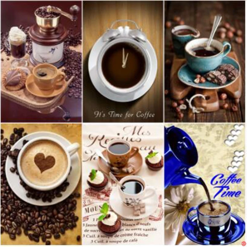 Needlework 5D Diy Diamond Painting Coffee Cup Cross Stitch Crafts Square Full Mosaic Embroidery Mug Home Decor | Дом и сад