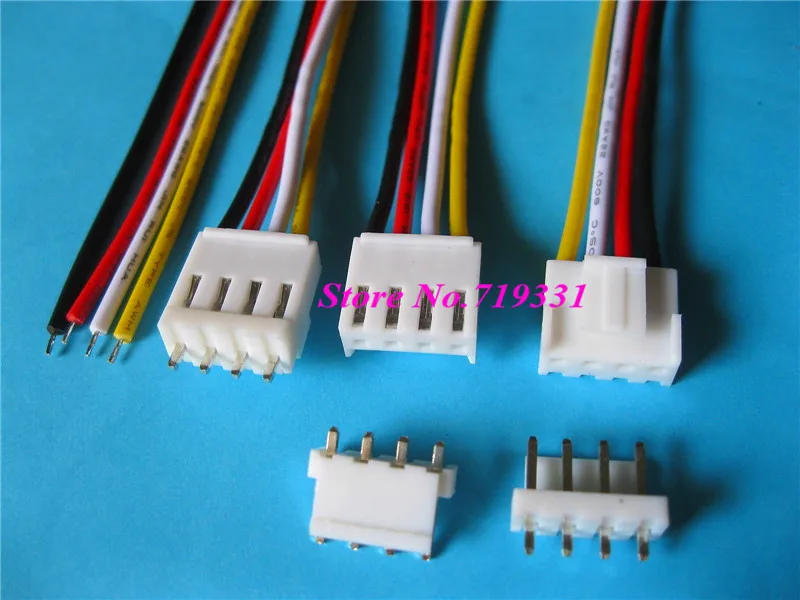 50 шт. VH3.96 3 96 мм 2p 3p 4 контакта 5p гнездовой 22AWG провод с штырьковыми контактами|4 pin