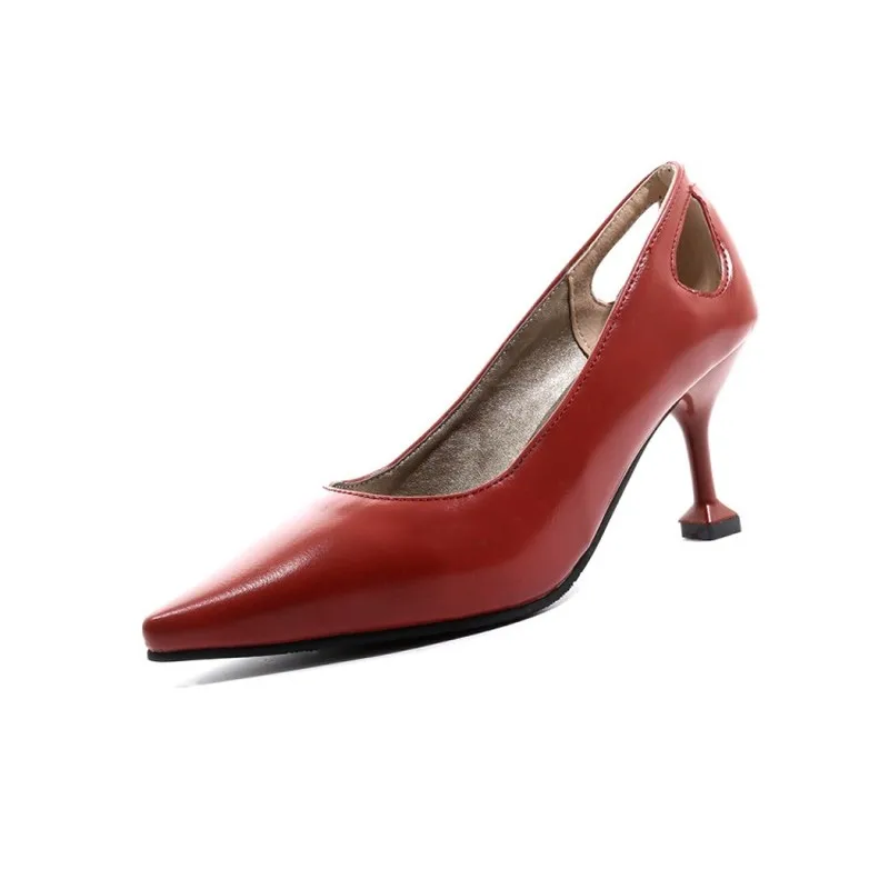 

2019 New Women Shoes Pointed Toe Pumps PU Leather Dress High Heels Boat Shoes Wedding Shoes Zapatos Mujer High Quality
