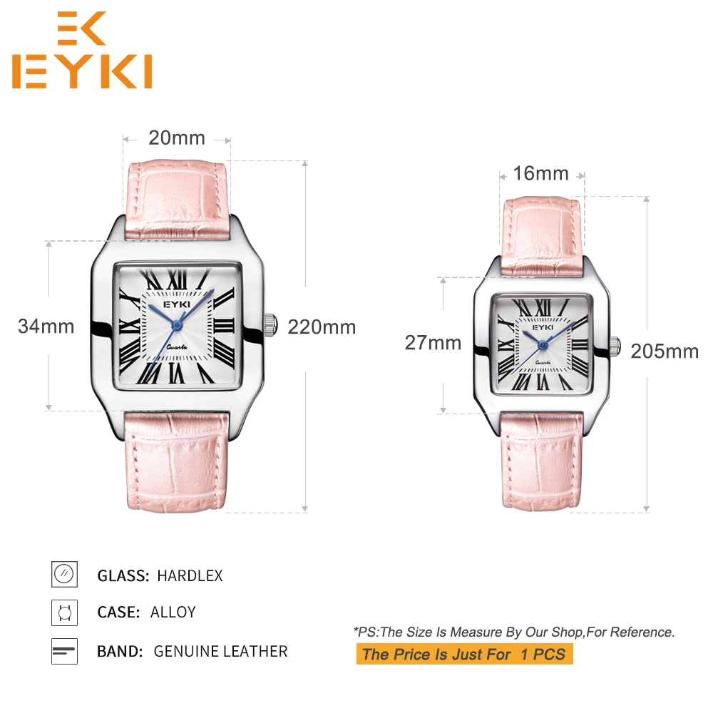 EYKI Fashion Women's Quartz Wristwatches Girlfriend Watch Two Size Waterproof Leather Strap  Relogios Feminino Reloj Mujer Clock