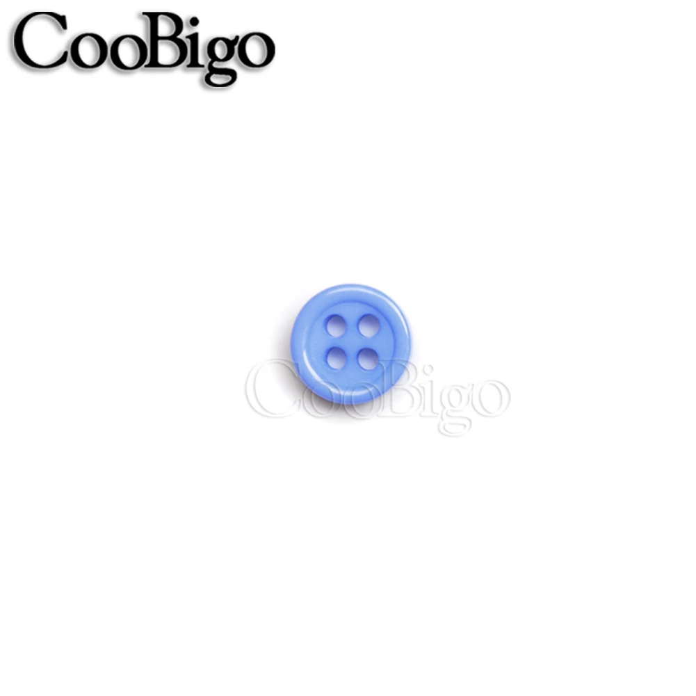 LightBlue 100 шт красочные круглые 12л(7,5 мм) смолы мини крошечные кнопки инструменты декоративные кнопки воротник одежды DIY аксессуары для шитья - Цвет: LightBlue