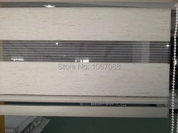 Полупрозрачные шторы на роликах из 100% полиэстера и льна полосатые оконные для