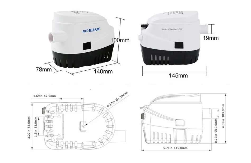 DC 12 V/24 V 1100GPH погружной водяной насос 12 V, Автоматический Трюмный насос для лодки с автоматическим переключателем, электрический насос для лодки 12 24 вольт