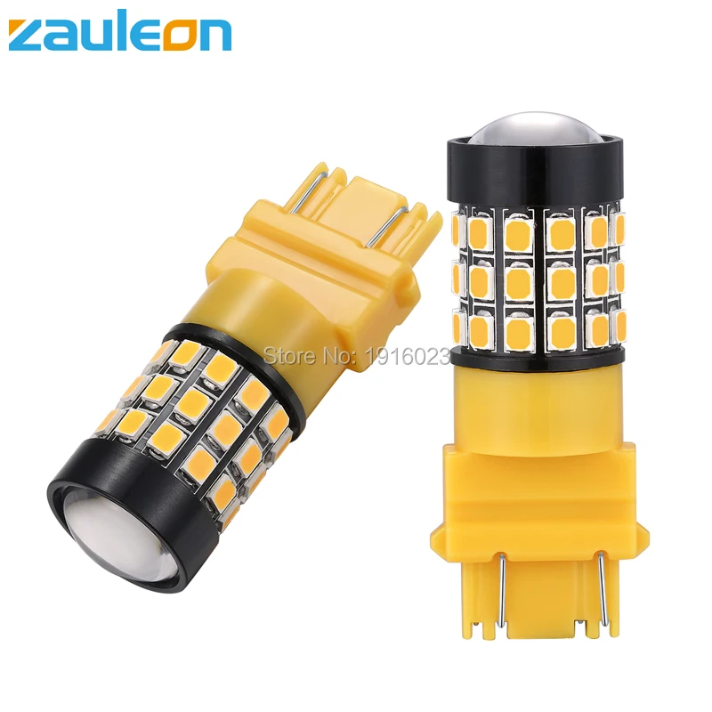 Zauleon 2 шт 3157 3156 СИД высокой мощности Янтарный Желтый сигнал поворота P27W T25
