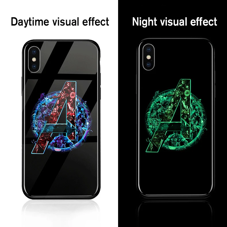 Ciciber Marvel Мстители Железный человек Тор световая крышка чехол для iPhone 6 6S plus 7 7plus 8