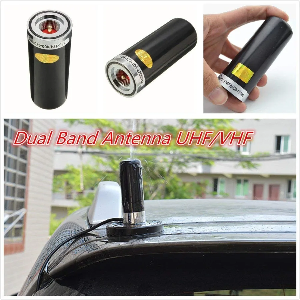 Черный двухдиапазонный VHF UHF 400-470Mhz& 136-174MHZ Автомобильная шина Мобильная радиоантенна