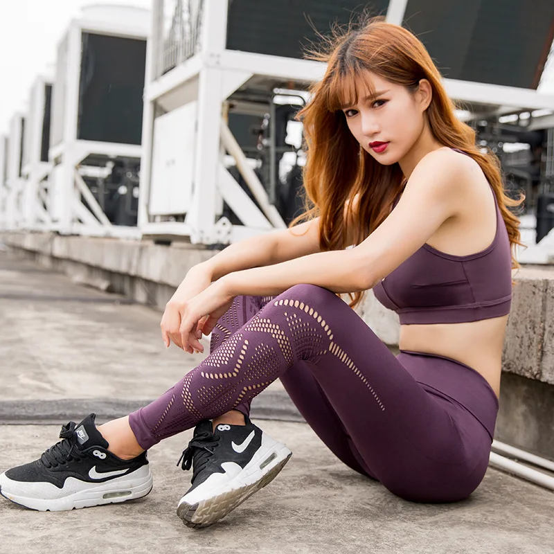 Hollow Exercise Girl Leggings High Waist Elastic Fast Dry Underpants Breathable Comfortable Fitness Yoga Ankle Pants | Спорт и