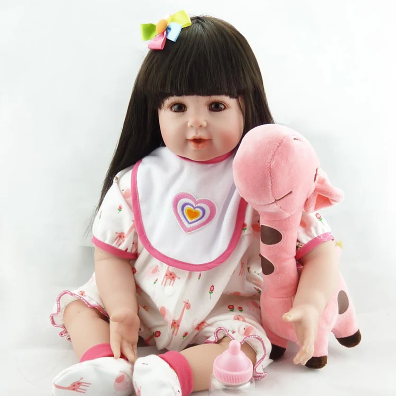 Новинка 2" bebe reborn кукла силиконовая кукла мягкое тело реалистичные длинные волосы милый плюшевый ребенок metoo девочка игрушка Reborn кукла
