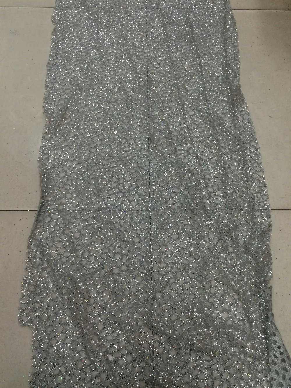 S-32813 shining glitter sequins glued on embroidery african tulle mesh fabric for wedding dress/evening dress ship by dhl | Дом и сад