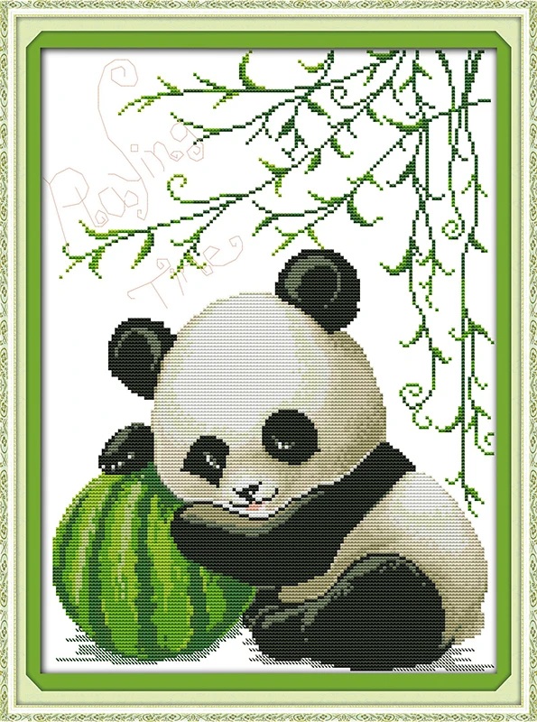 Набор для вышивки крестиком Baby Panda 14ct 11ct предварительно отпечатанный холст