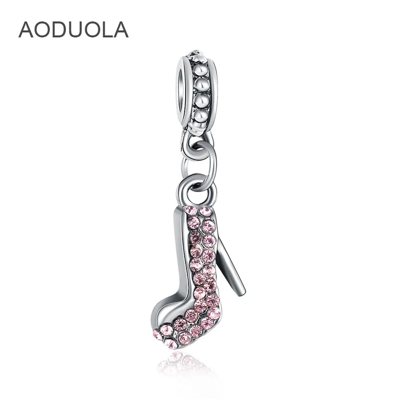 AODUOLA 5 шт. Новый посеребренный кулон романтическая обувь на высоком каблуке