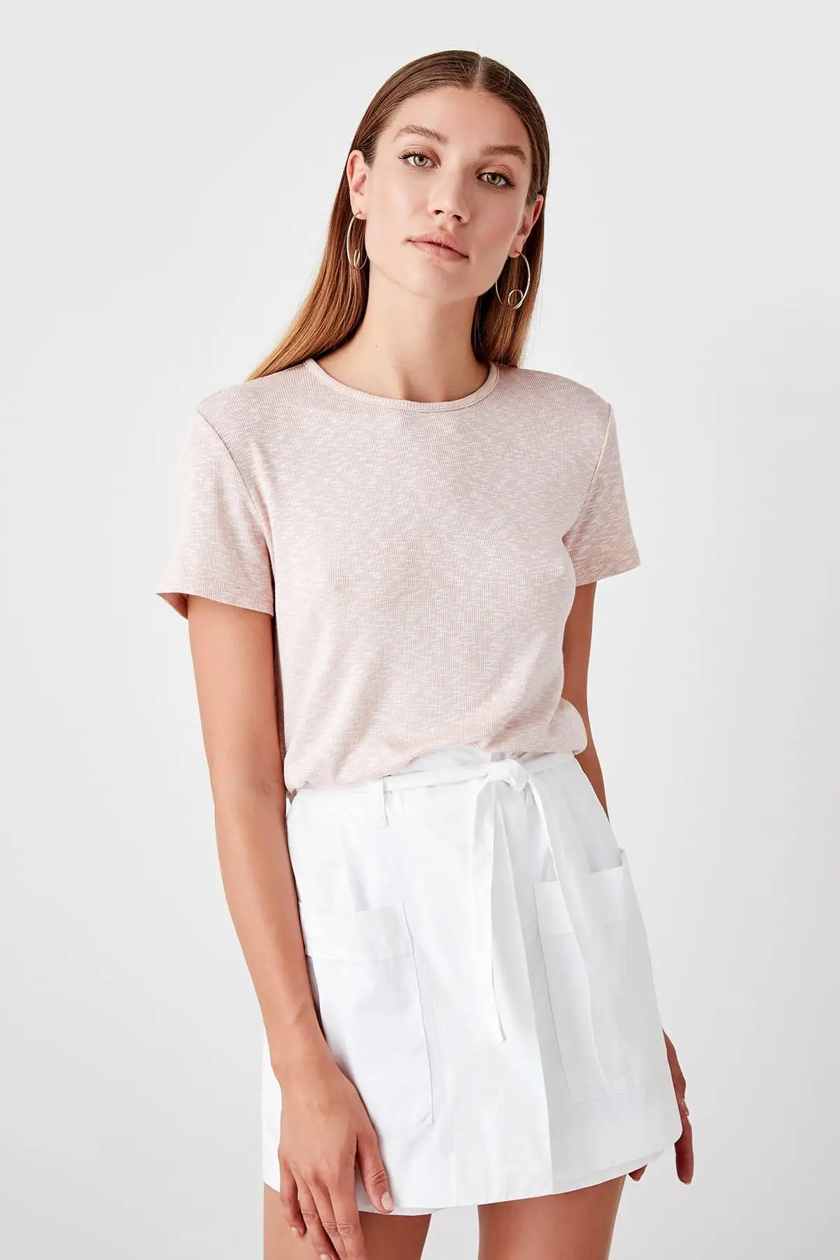 Trendyol порошок Базовые Трикотажные футболки TWOAW20TS0022|Футболки| |