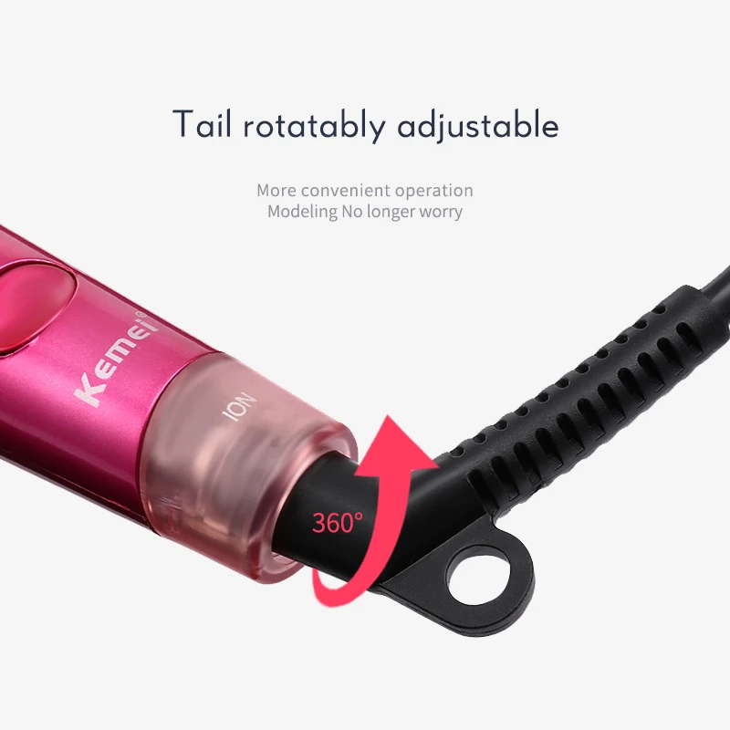 

2 In 1 Hair Curler And Straightener DIY Hair Beauty Tool Pink Flat Iron Tourmaline Ceramic Straightening And Curling Iron 40