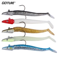 goture 5pcs soft fishing lure set 11cm 22g silicone bait jig head fishing wobblers professional pikebass angler