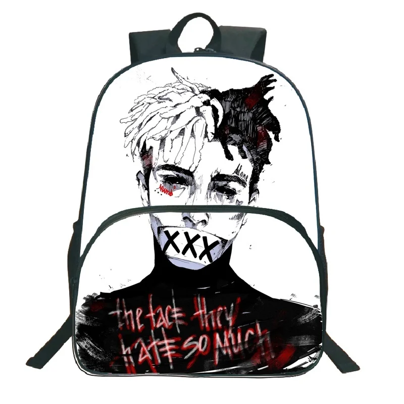 16 дюймов Xxxtentacion Печать Рюкзак, студенческий рюкзак, рюкзак для мальчиков и девочек, школьная сумка, рюкзак для ноутбука, Xxxtentacion вентиляторы рюкзак Bolsas Escolares
