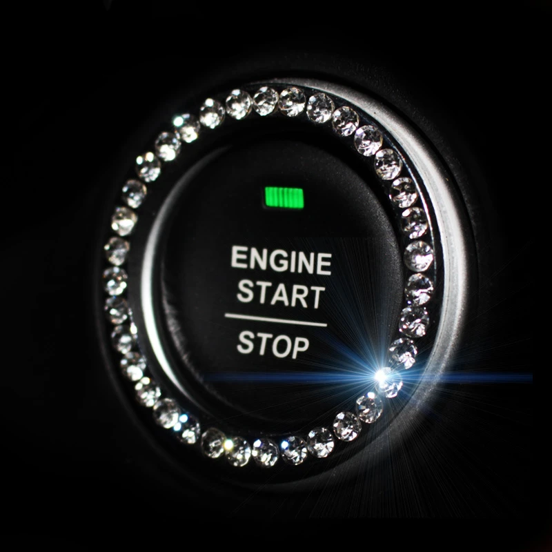 

Bling Crystal Car Engine Start Stop Sticker Auto Interior Decoration Ring Accessories Car-Styling