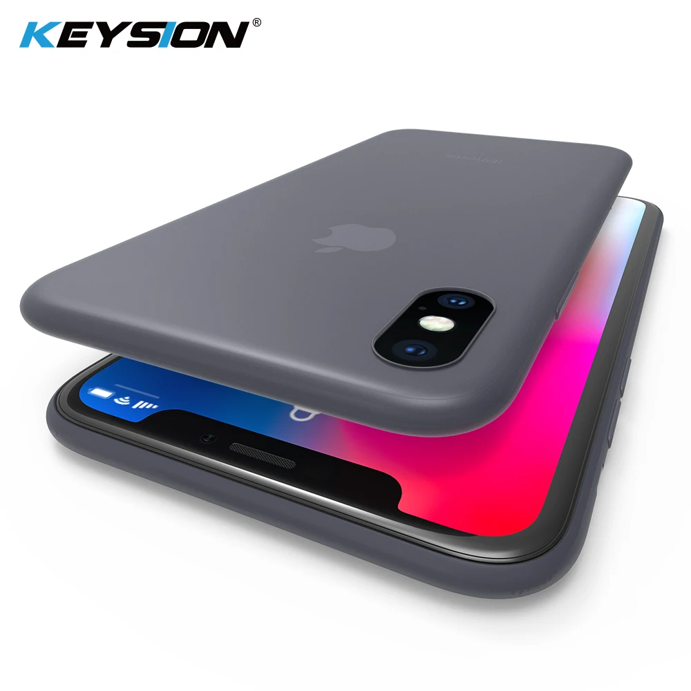KEYSION 0.45mm Ultra-thin Phone Case for iPhone XS Max Micro-matte soft TPU silicone anti-slip Back Cover XR X |