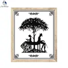 Joy Sunday черно-белые персонажи, холст DMC 11ct 14ct, счетный китайский набор крестиков, вышивка, домашний декор, рукоделие