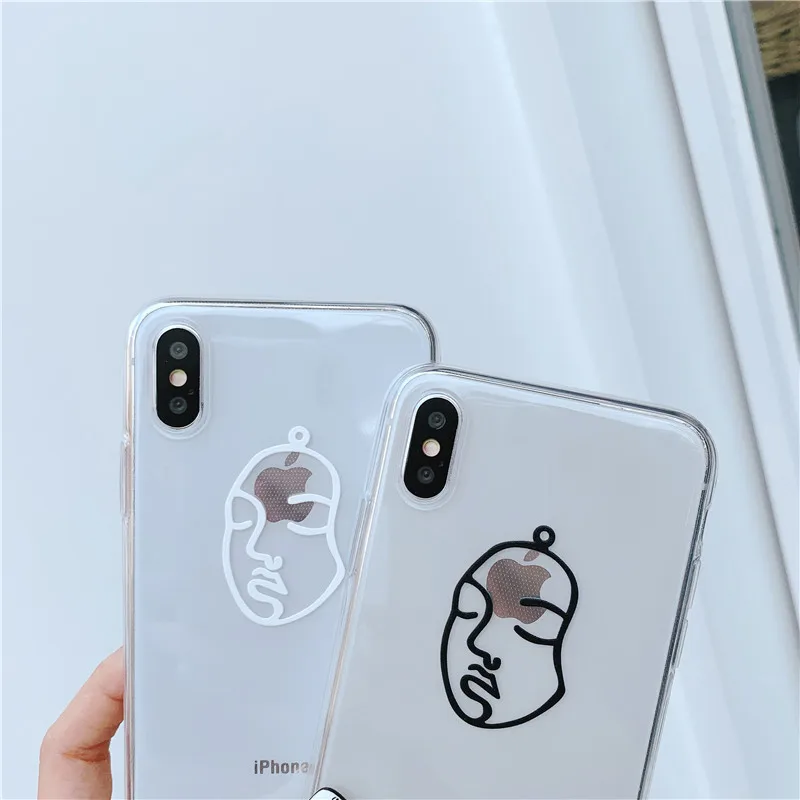 Модный мягкий чехол для телефона с линиями Apple iphone 7 Plus чехлы мультяшным рисунком
