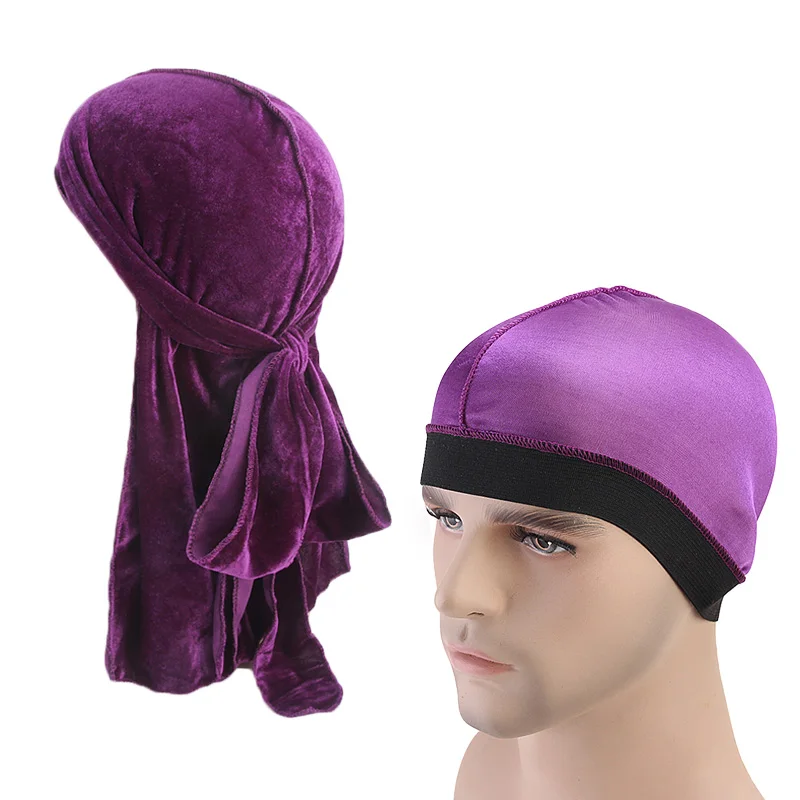 Бархат Durag и мягкая удобная Кепка Chemo колпак для сна Пиратская головная