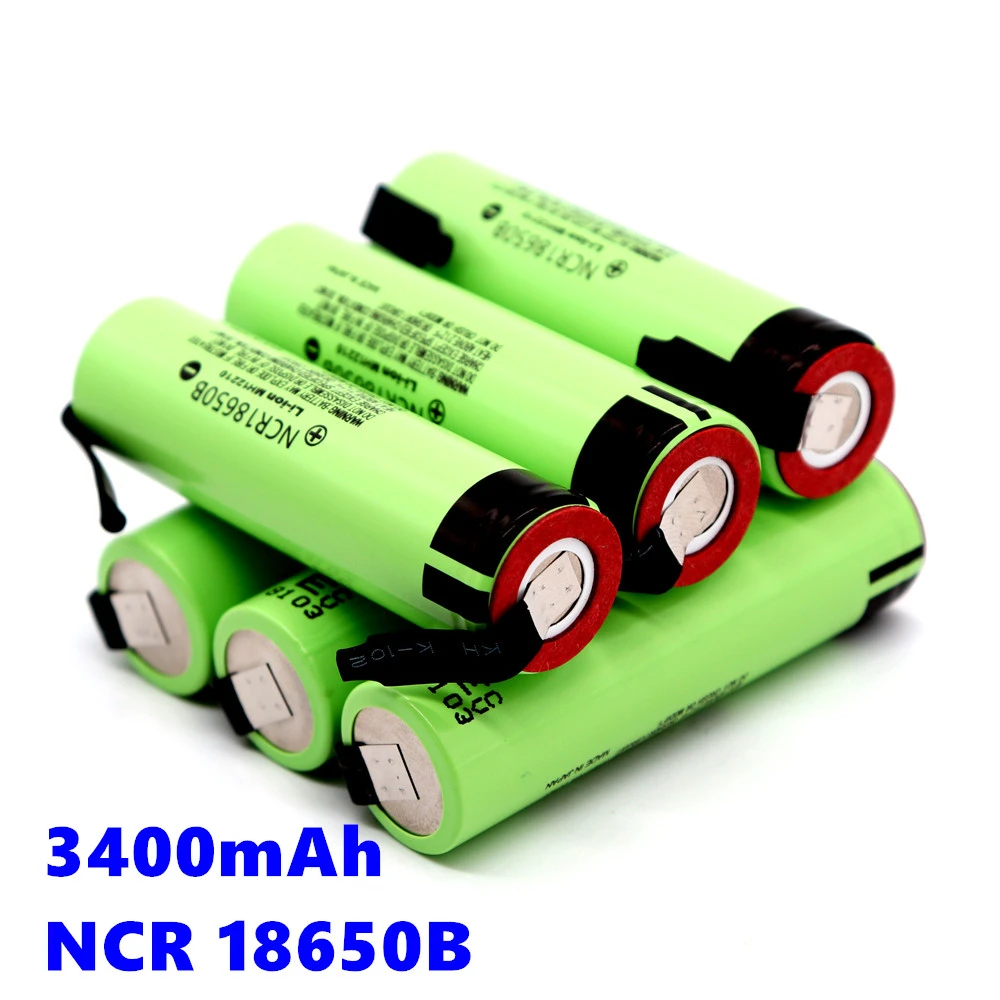 Высокоемкая оригинальная NCR18650B 3,7 V 3400mAh 18650 перезаряжаемая литиевая батарея для Panasonic батарея+ DIY никелевая деталь