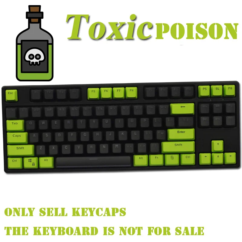 Green-Black 87/104 ключ PBT двойной цвет подсветка Keycap колпачки Большой F универсальная Колонка для Cherry MX Ikbc механическая клавиатура - Цвет: Green-Black