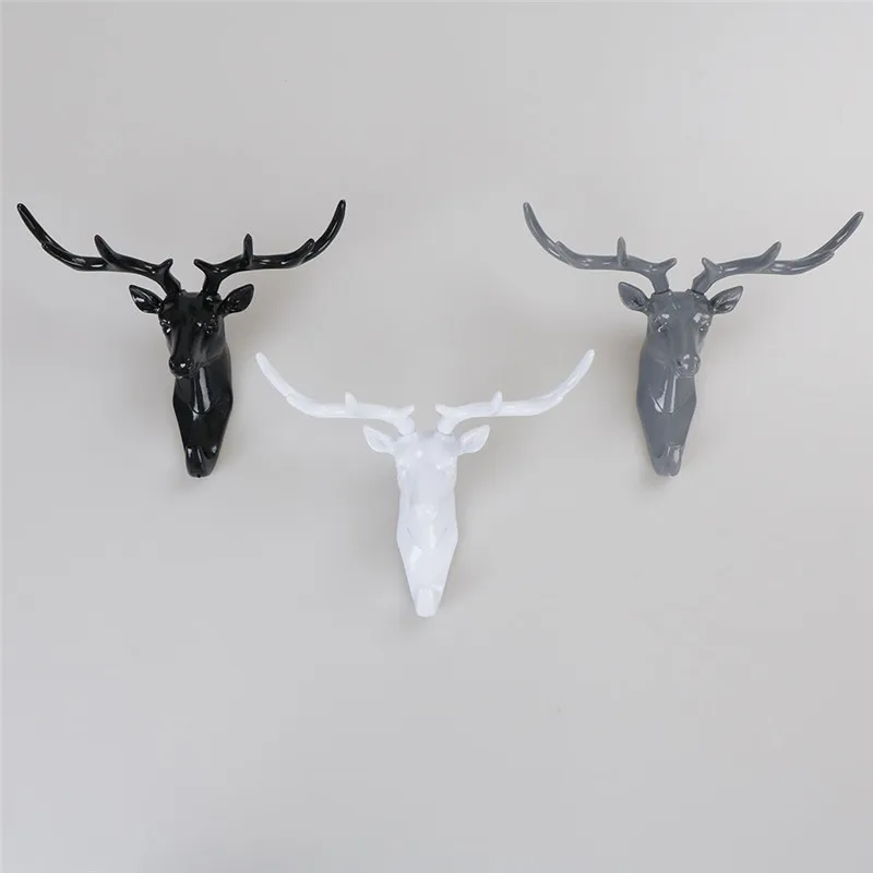 

Creative hook deer head modeling wall decor hanger suction cup coat key hooks