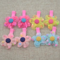 2pcslot hot sale children new hair clips cute flowers safety barrettes bb clip little girls gifts kids hair accessories