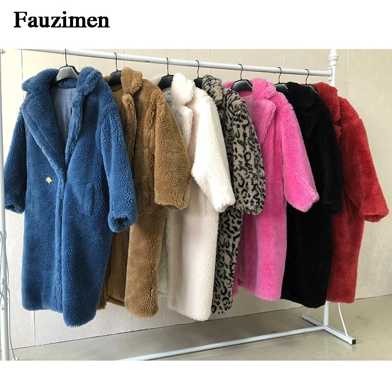 FAUZIMEN/Новое поступление бесплатная доставка меховое пальто из овечьей шерсти