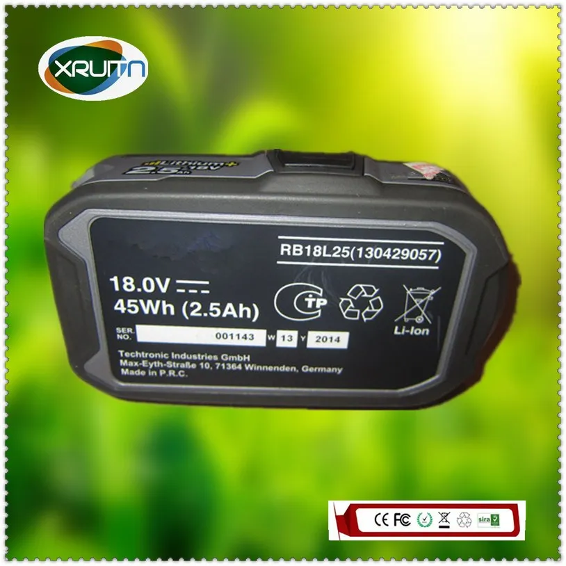 Бесплатная доставка оригинальный используется для Ryobi 18 в 2500 а/130429057 мАч литиевая