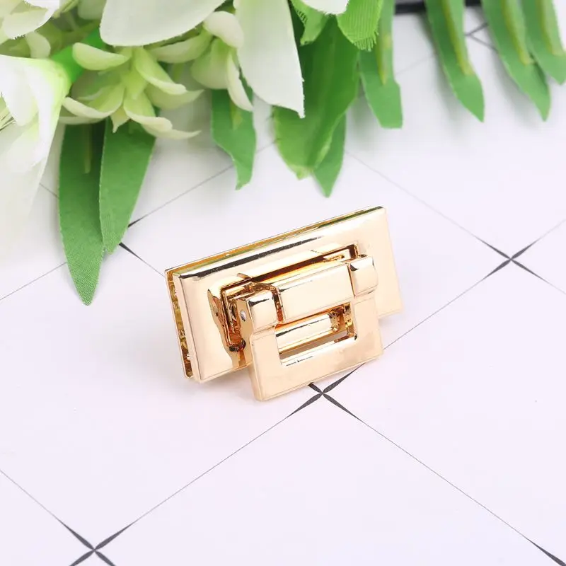 

Rectangle Shape Clasp Turn Shoulder Messenger Bag Lock Twist Buckle DIY Leather Handbag Tote Hardware
