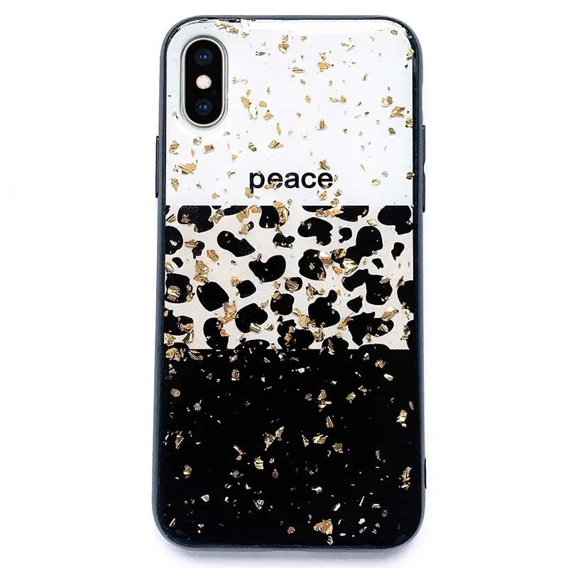 Блестящие мраморные чехлы из золотой фольги для iPhone X XS XR Max 7 8 6S Plus силиконовый