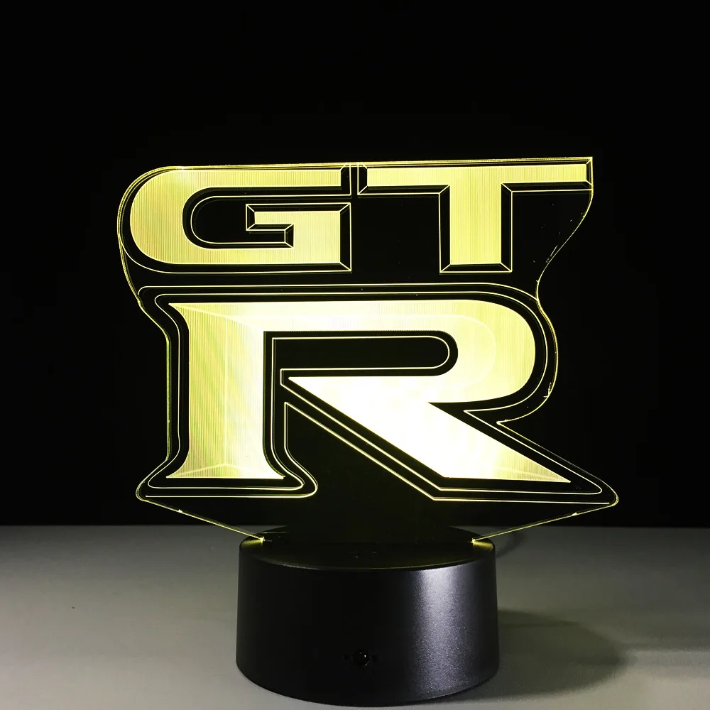 3D светодиодный светильник GTR для спальни ночник 7 цветов с Usb датчиком движения