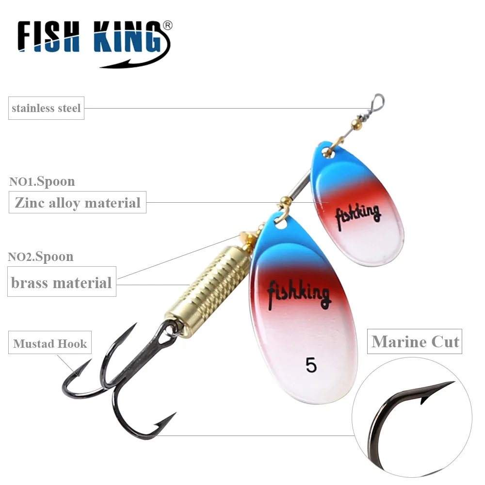 FISH KING 3 # + 5 рыболовный крючок двойной воблер приманка металлическая жесткая