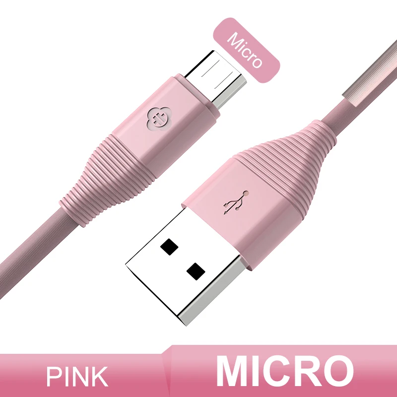 Pink Micro TOTU USB кабель для iPhone XS Max XR X 8 Быстрая зарядка зарядное устройство USB-C Шнур Micro usb type C кабель для Android мобильного телефона - Цвет: Pink Micro
