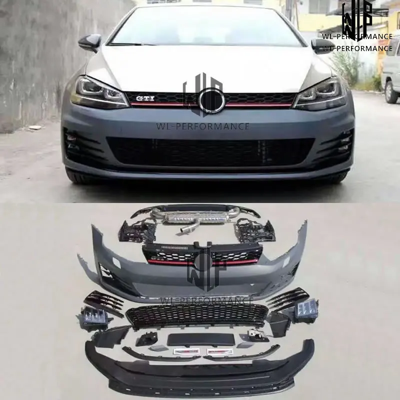 Комплекты для кузова автомобиля Golf 7 неокрашенный ПП передний бампер задний губа