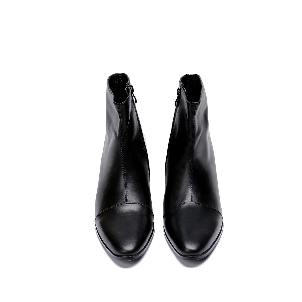 

Deification Winter High Heels Men Boots Black Split Leather Military Tactical Boots Luxury Brand Men Shoes Booties Sepatu Pria