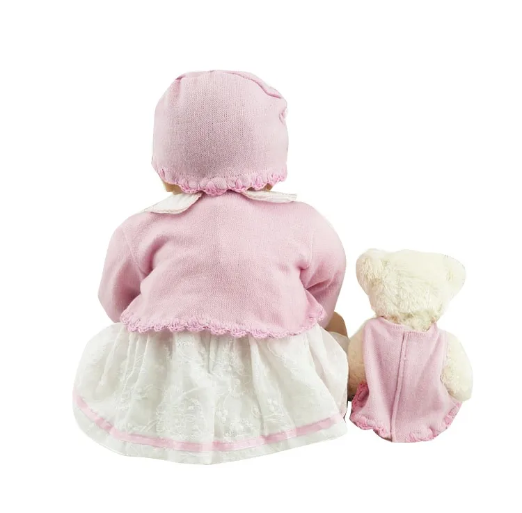55 см Reborn Baby Doll Силиконовые Детские куклы bb reborn тканевая Одежда для девочек ручной работы+ медведь кукла Фигурка Игрушки