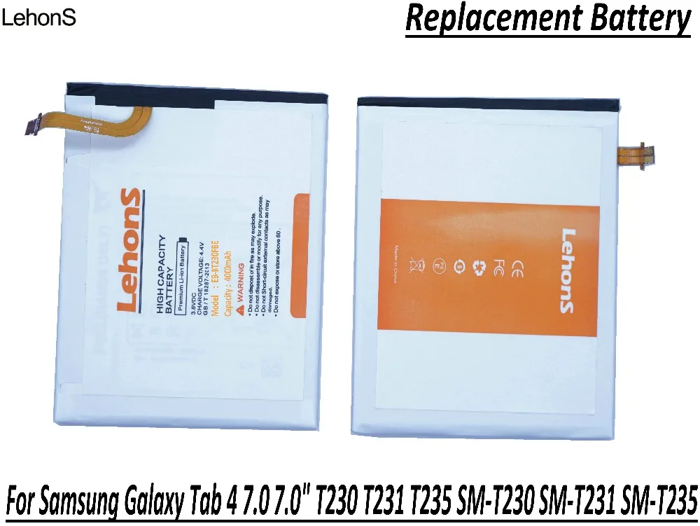 LehonS 1x Новый аккумулятор для планшета 4000 мАч Samsung Galaxy Tab 4 7 0 &quotT230 T231 T235 стандартная