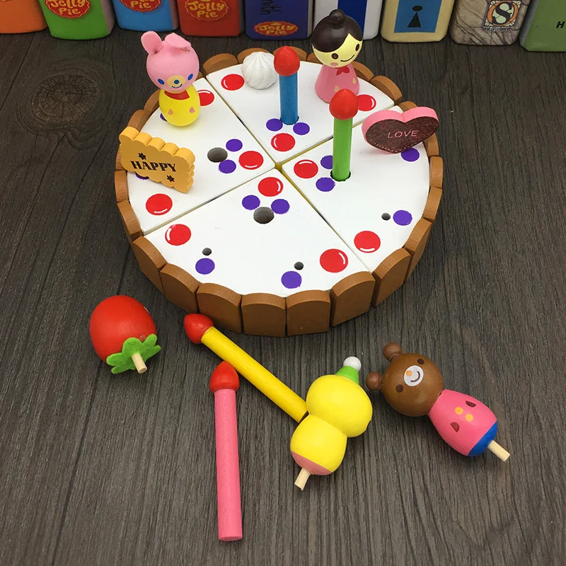 Деревянные игрушки JaheerToy набор кухонных игрушек имитирующий пирог подарок на