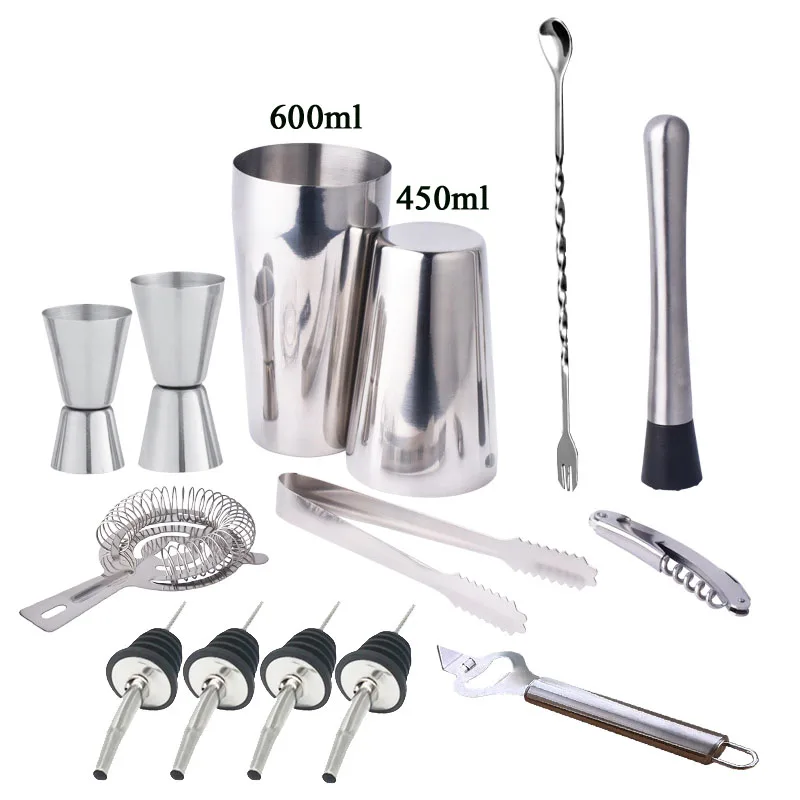 new 13pc600 450ml 13 шт. 450/600/750 мл коктейль шейкерный фильтр бар голубого цвета смешанных напиток Нержавеющая сталь дуршлаг фильтр бармен инструмент для коктейлей - Цвет: new 13pc600 450ml