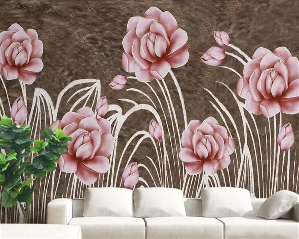 Обои в рулоне романтические ручная роспись цветочные обои листья бабочки