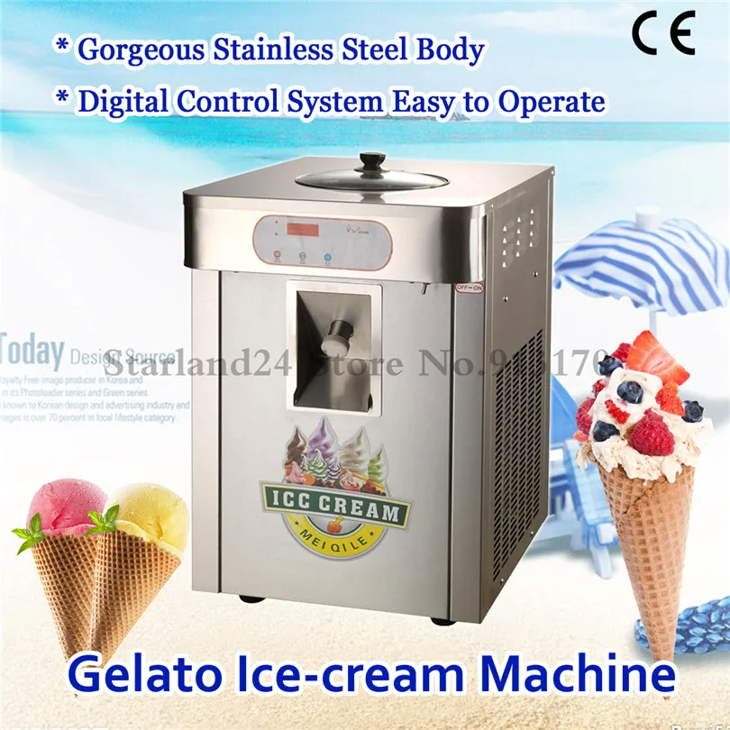 Hard Ice Cream Machine Commercial Gelato Machine Stainless Steel 220V Yield 18 liters/h Easy Operation