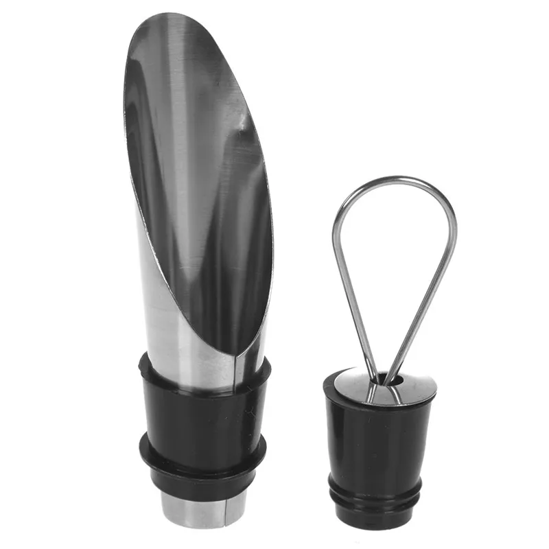 

Stainless Steel Liquor Beverage Wine Bottle Pourers Bar Tools Bartender Wine Stoppers Spout