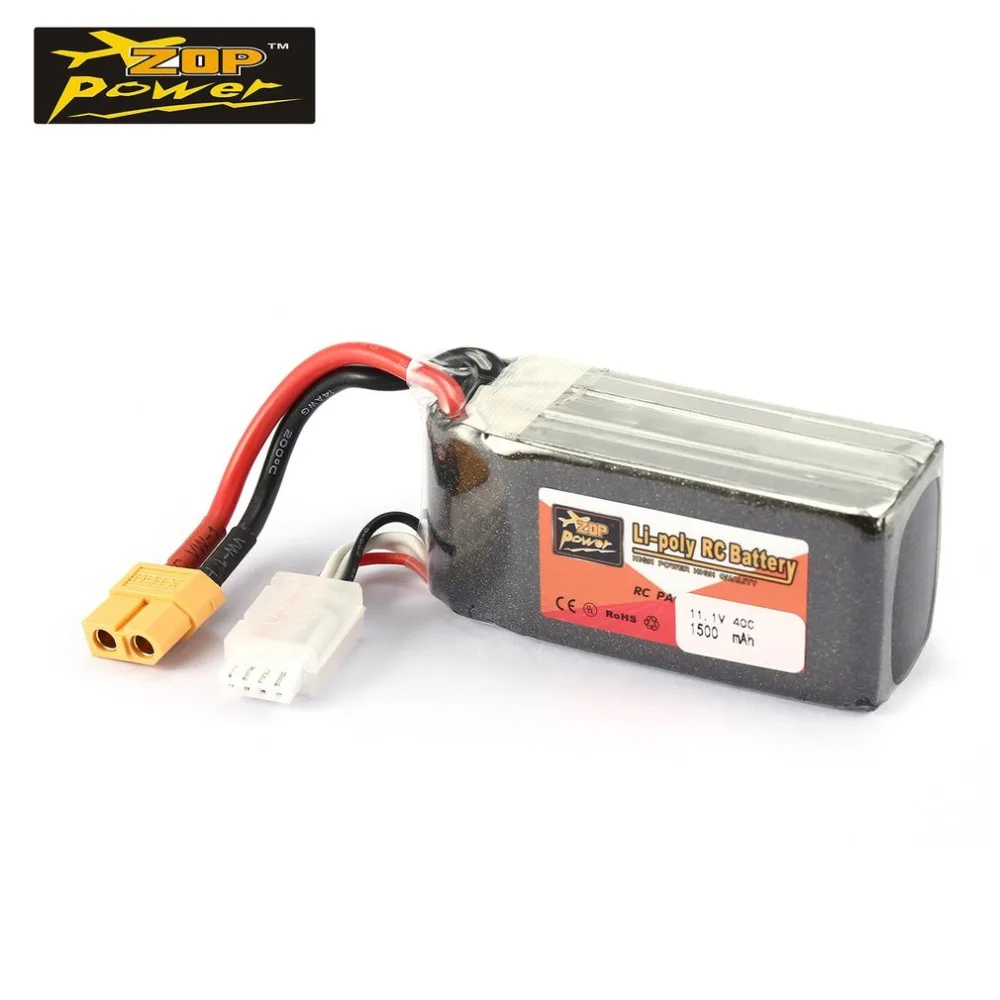 ZOP Power 11 1 В 1500 мАч 40C 3S 3S1P Lipo батарея XT60 вилка перезаряжаемая для радиоуправляемых