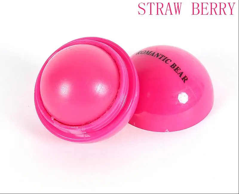 48 шт. бальзам для губ с фруктовым вкусом Maquiagem Lipbalm милый круглый шарик чистое натуральное растение детское увлажнение губ Романтический медведь бренд