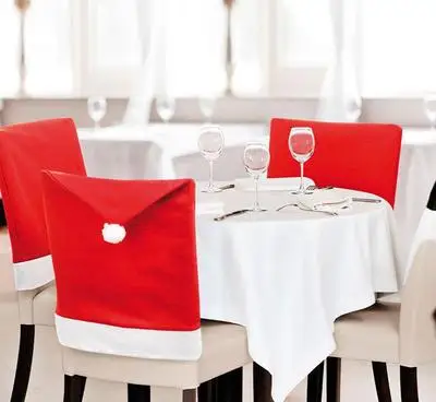 Аксессуары для рождественских кухонных столов чехлов стульев обеденные столы и