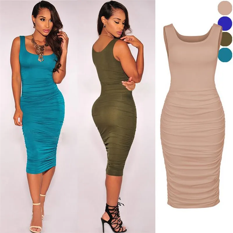 Женщины Bodycon Клуб Платье 2017 Рукавов О Шея Носить На Работу Офис Платья Партии