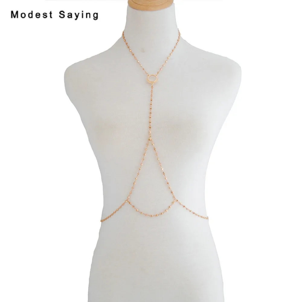 

2019 New Fashion Gold Tassel Lady Body Chain Sexy Beach Belly Body Chain Wedding Accessories Simple Body Jewelry for Women