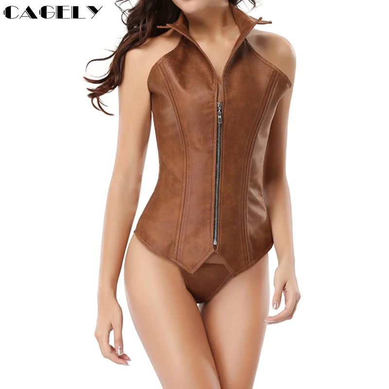 Корсет в стиле стимпанк куртка на молнии пальто без рукавов панк со стальными